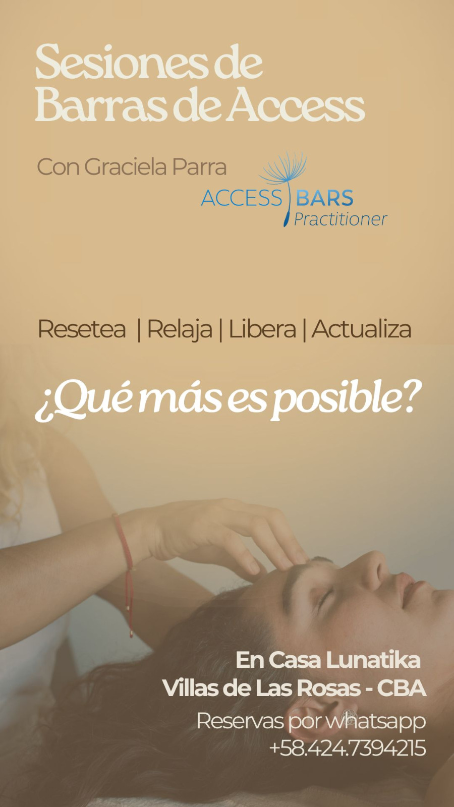Contacto suave en la cabeza durante una sesión de Barras de Access